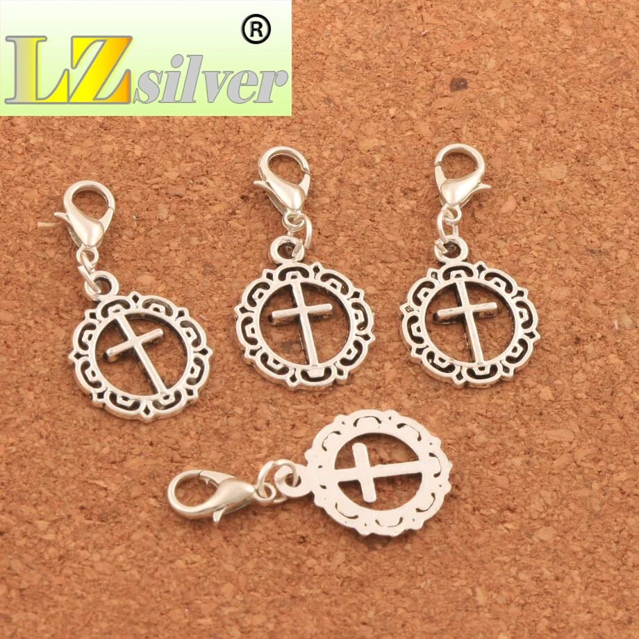 Открытый цветок круг крест застежка Европейский Омаров Триггер Клип на шариках 16