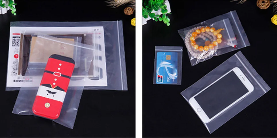 100 шт./упак. ювелирные изделия мешки Ziplock молния и застежка-молния Lock закрывающимися Пластик Поли Очистить Сумки для хранения Толщина 0,12 мм