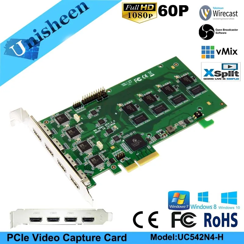 Карта видеозахвата PCI Express HD 1080 p-4 канала HDMI в режиме реального времени
