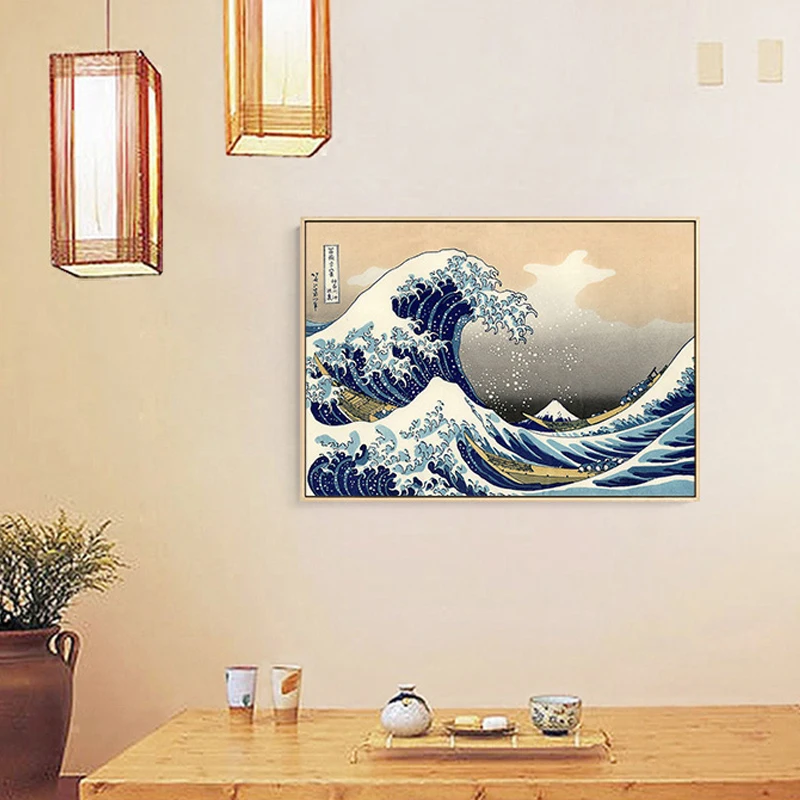 Известный постер на холсте Kanagawa Wave печать пейзаж в Японии настенная живопись