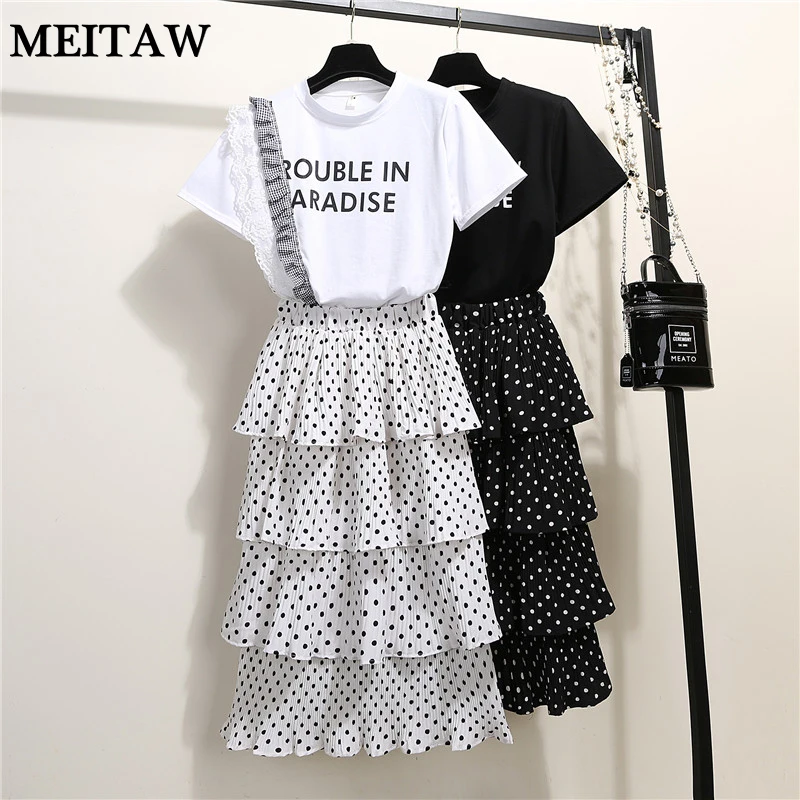 Новые модные летние женские платья в горошек 2019 круглый вырез с коротким рукавом