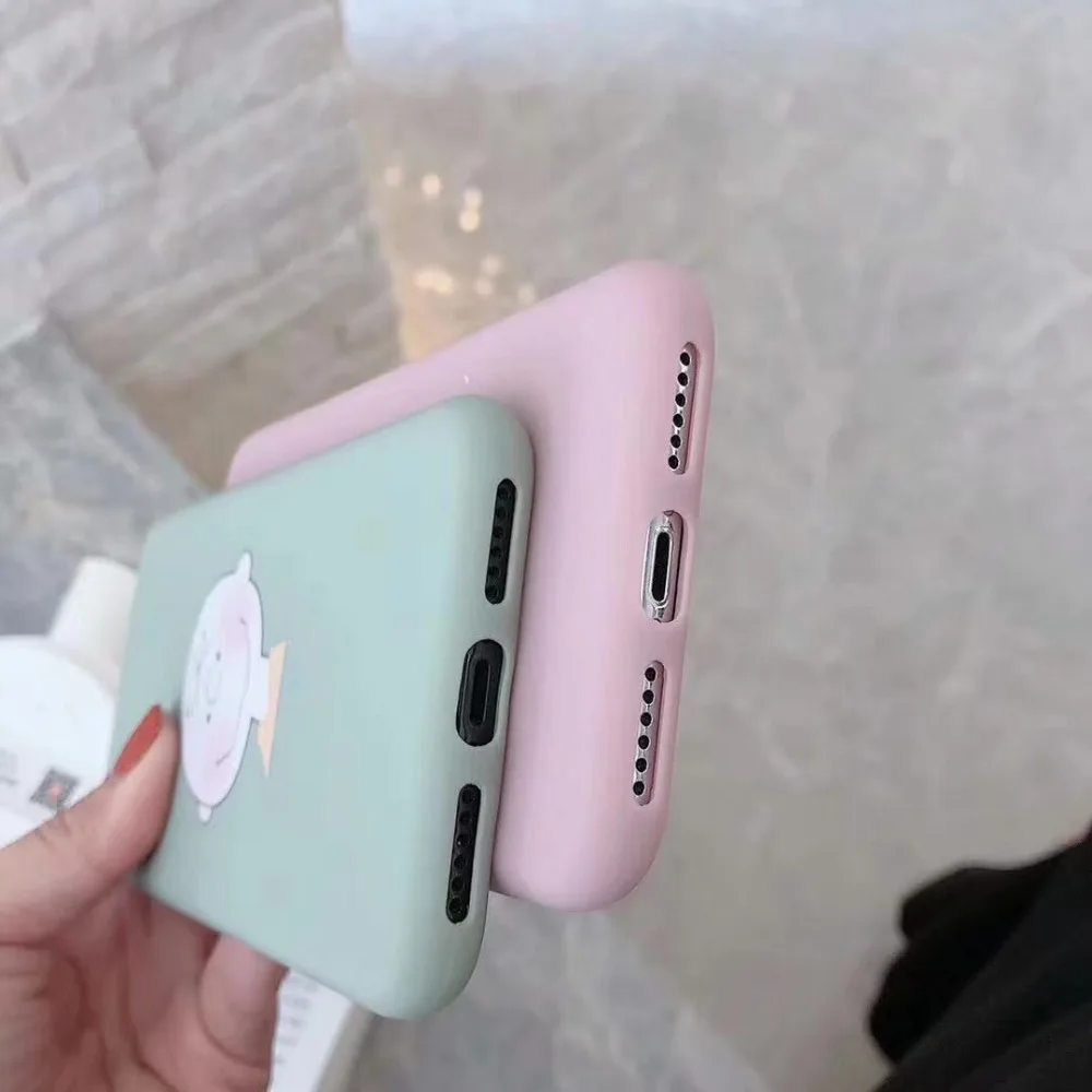 WOTP Cute Cartoon Couple Soft TPU Phone Case For iPhone 8 Plus 6 6S 7 X Fashion INS Back Cover iphone XR XS Max Capa Fundas |