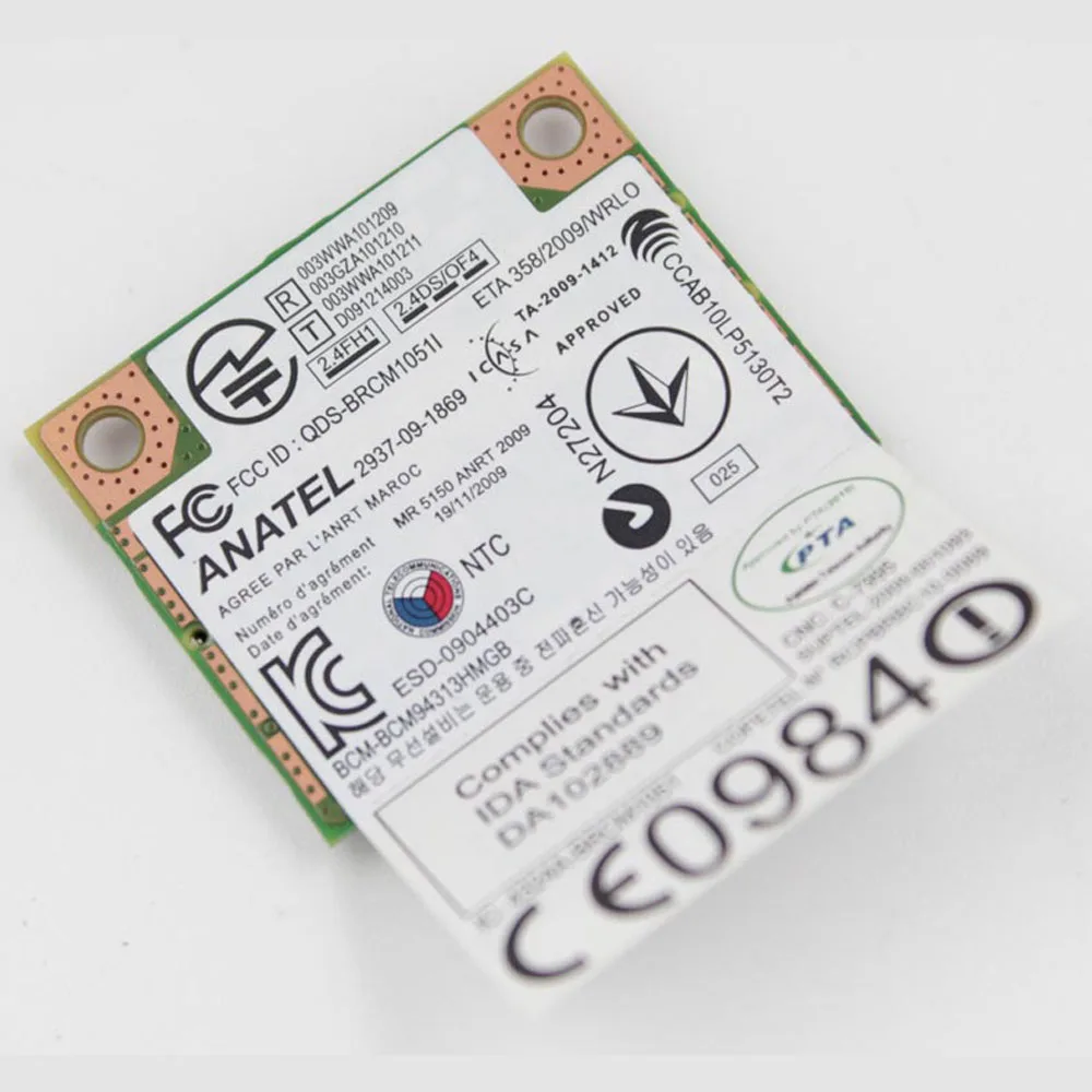 Карта адаптера BCM94313 WiFi 1x1 BGN + BT4.0 для Lenovo S300 S400 S400u S405 Y470 Y480 Y570 Z380 Z480 Z485 Z580 Series FRU 20002501 |