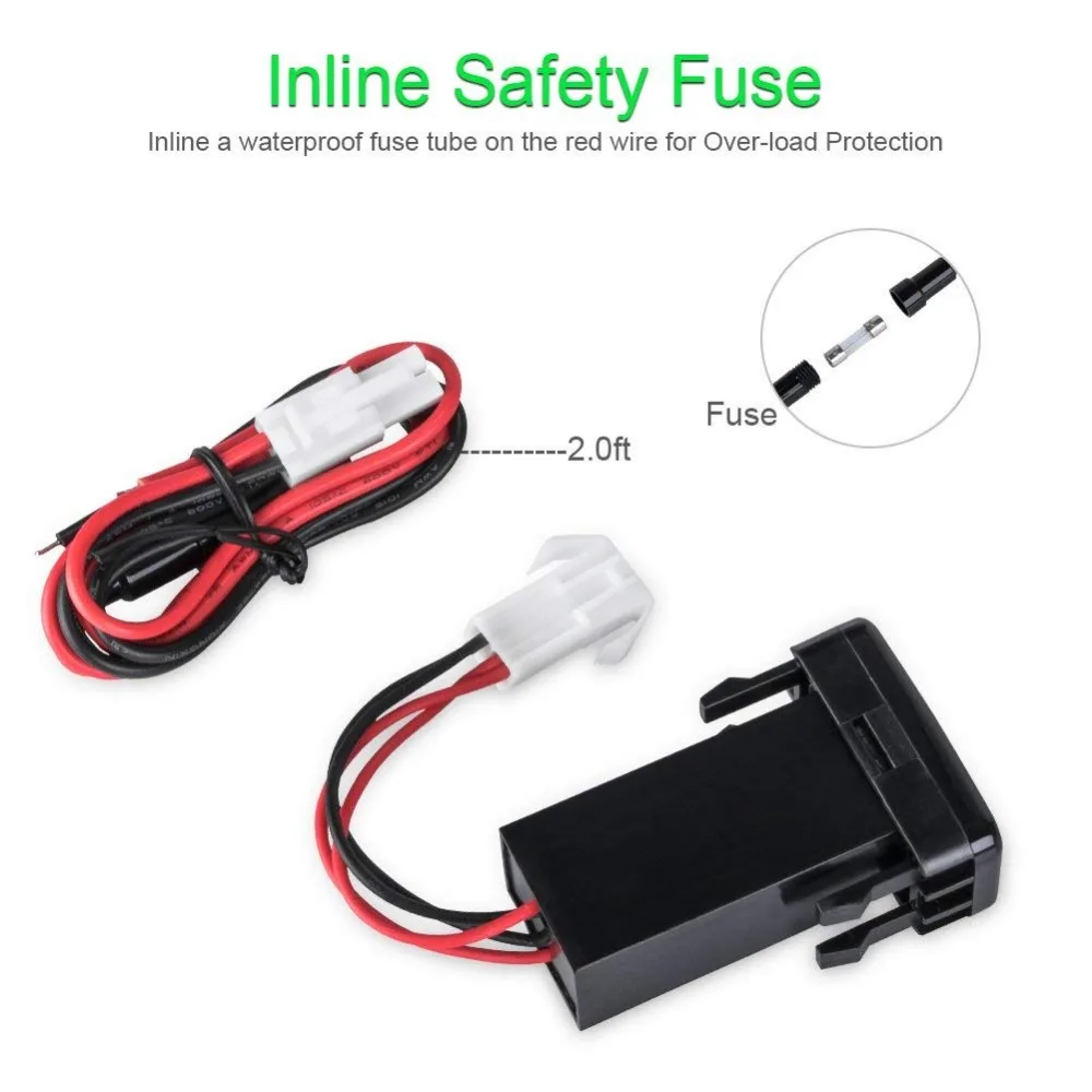 Автомобильное зарядное устройство с двумя USB-порсветодиодный 5 В 2 1 А |