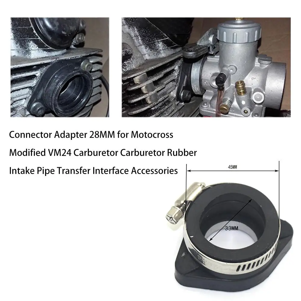 

Car Hose Connector Adapter 28MM For Motocross Modified VM24 Carburetor Carburetor Rubber Intake Pipe Transfer Interface Tools