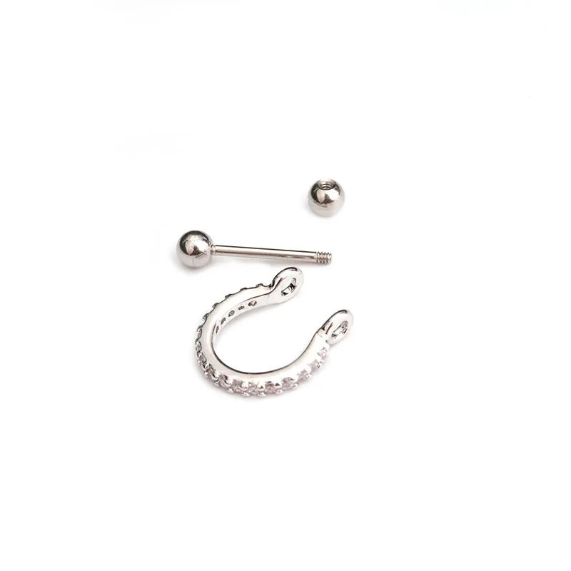 Sellsets 1 шт. 20 г(0,8 мм) штанга нержавеющая сталь с Cz обруч хрящевая спираль Daith Грач серьги уха пирсинг ювелирные изделия