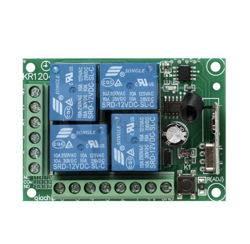 433 МГц Универсальный беспроводной пульт дистанционного управления DC 12 В 4CH