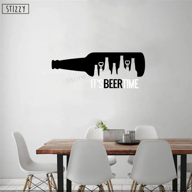 Настенная Наклейка stizzy It's Beer Time настенные наклейки креативный кухонный бар
