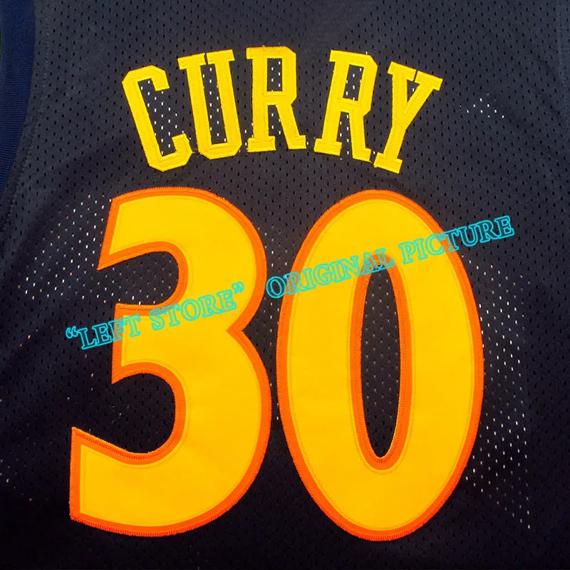 Молния джерси стивен карри возврат дешевые 100% Прошитой Логотипы баскетбол