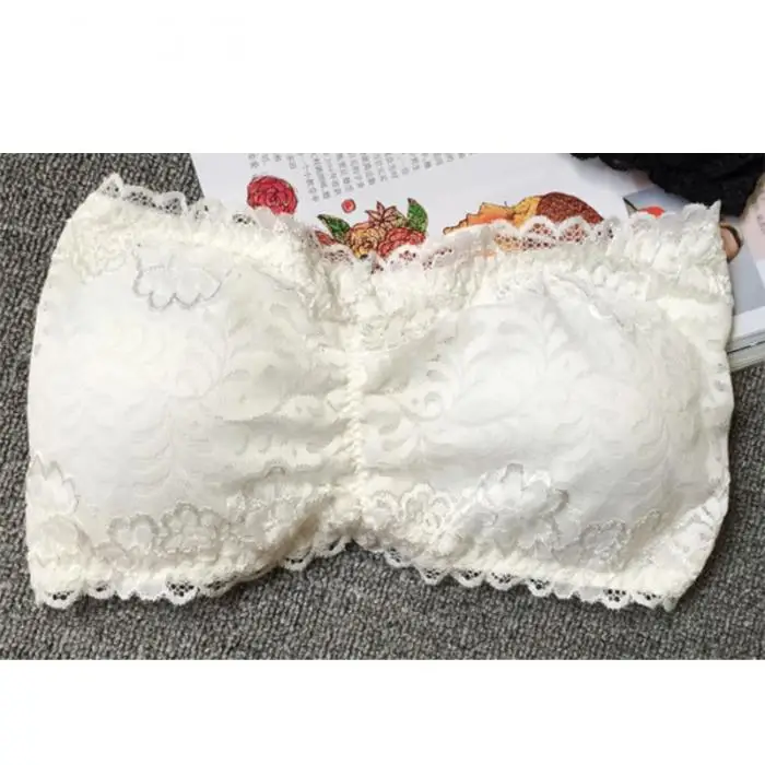 Пикантные брендовые Для женщин цветочные кружева Bralet Бюстгальтер Бюстье закрытие задней бюстгальтер Bandeau Топ Мягкий бюстгальтер без косточек без бретелек