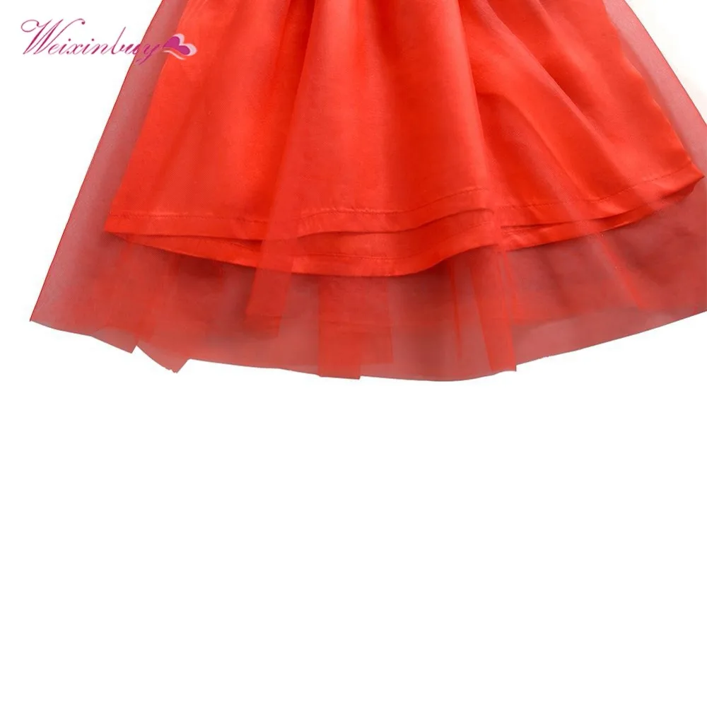 Baby Girl Princess Red White Dress Summer Tutu Wedding Birthday Party Dresses Girls Children Costume Teenager H1 | Детская одежда и