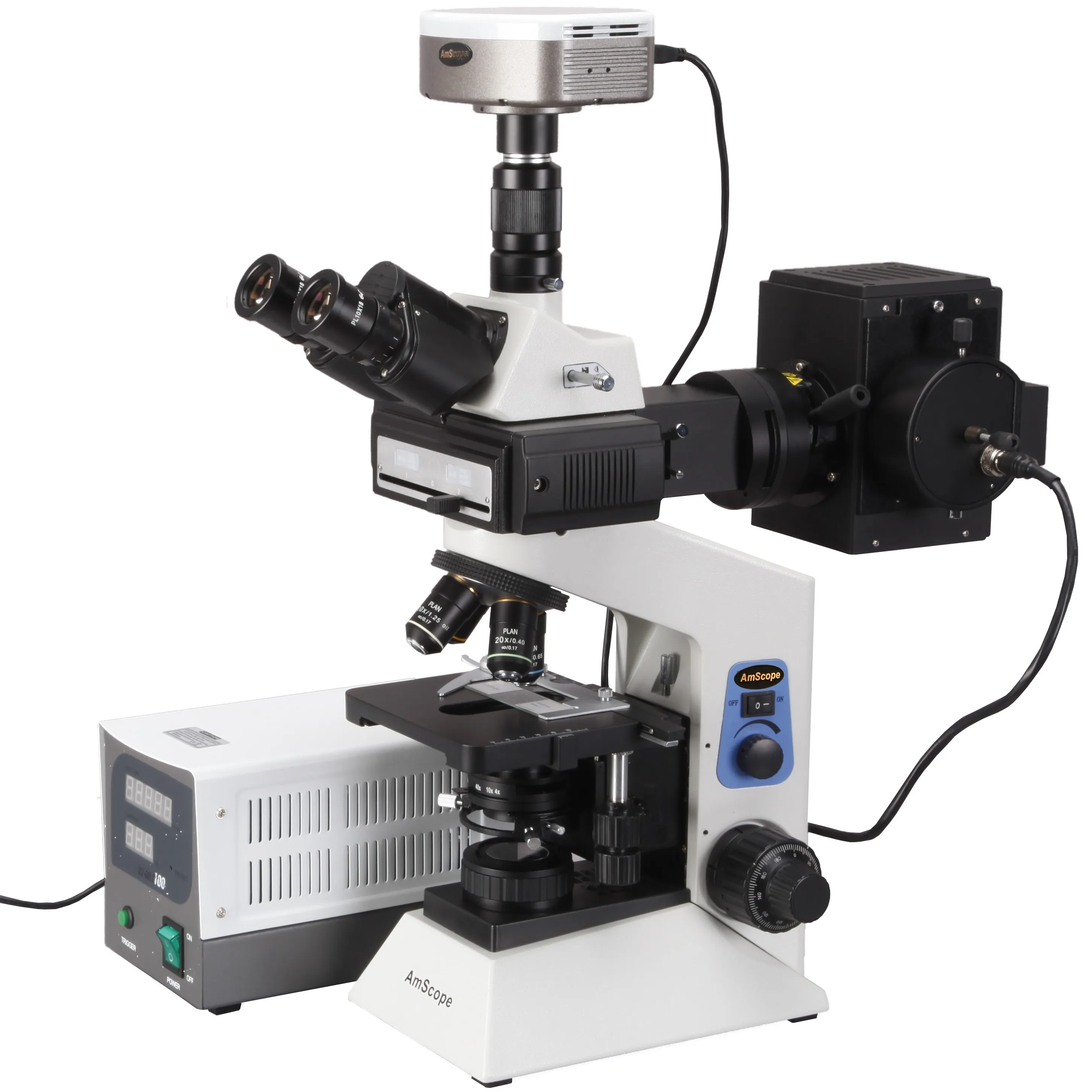 AmScope 100x-2000x Infinity Plan флуоресцентный микрофон + 5 Мп Флуо камера FM580TB-5MF | Инструменты
