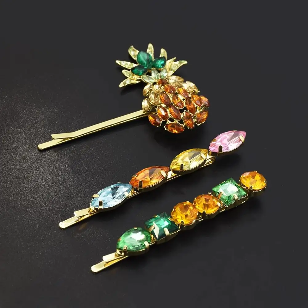 3 шт./компл. свадебные аксессуары для волос золотые заколки с ананасом и