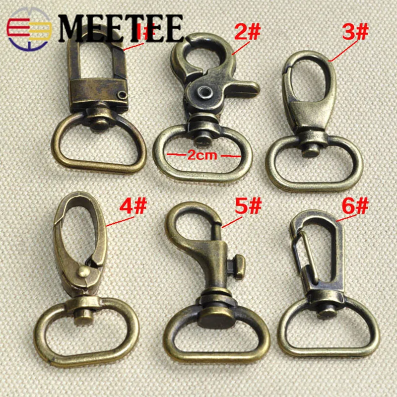 Meetee 4/10/20 штук 2 см Бронзовый застежки-молнии в виде полукруга, Cilps крюк DIY сумка ремень повесить на застежке с кольцом из аппаратных аксессуаров BF072