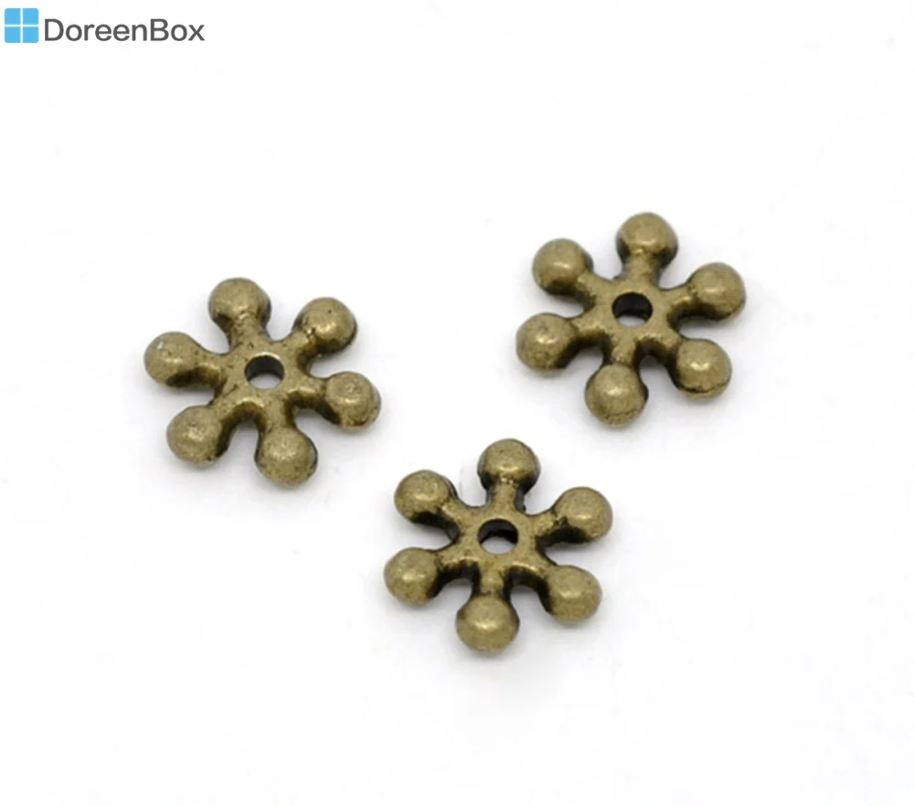 Doreen Box hot- 300 бронзовый тон снежинка разделитель бусины фурнитура 8x2 мм (B12770) |