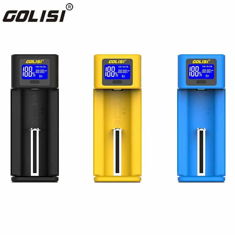 GOLISI I 1 зарядное устройство с ЖК дисплеем для аккумуляторов 2A Быстрая зарядка 18650