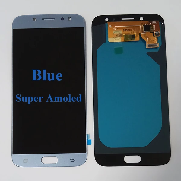 Синий J7 Pro дисплей Супер AMOLED для Samsung Galaxy J7 j730 ЖК-дисплей J730F J730G J730GM ЖК-кодирующий преобразователь сенсорного экрана в сборе - Цвет: Синий