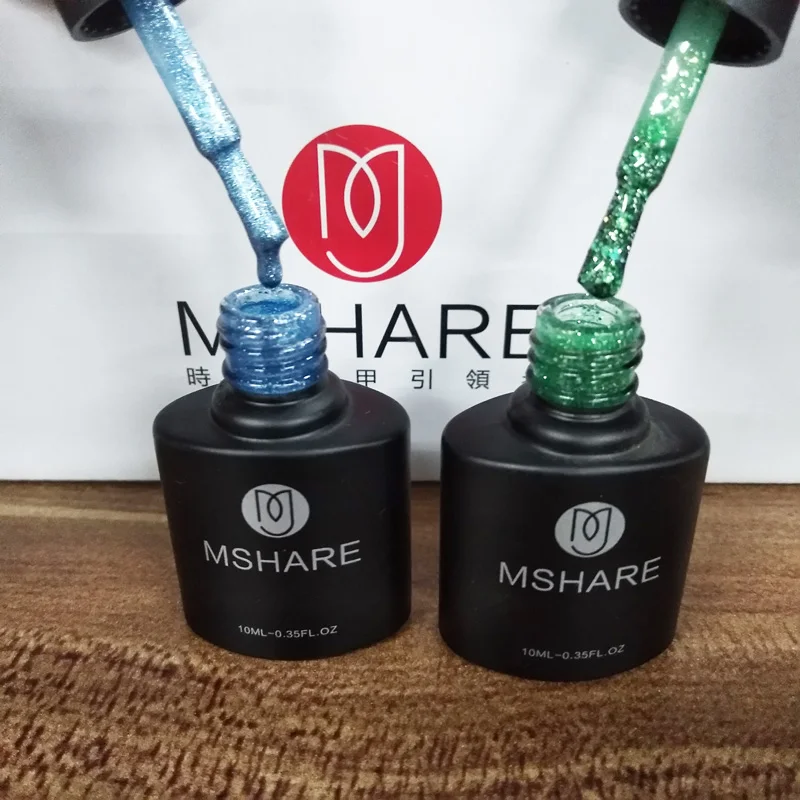 MSHARE блестящий гель флуоресцентный лак для ногтей Блестящий Гель мерцающий