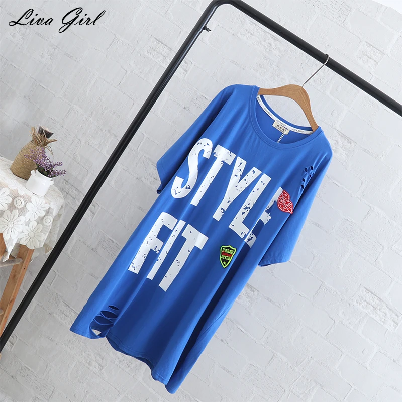 Liva Girl/женская футболка большого размера Летняя женская одежда Женская хлопковая