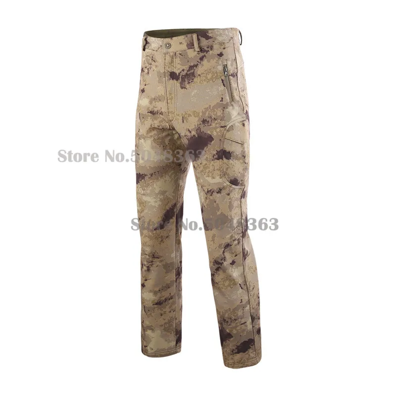 Зимние тактические штаны из мягкой кожи акулы военные армейские мужские