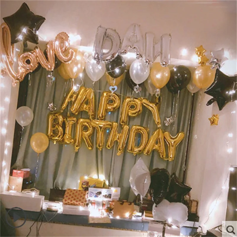 16 дюймов с надписью «Happy Birthday», 40 дюймов, розовое золото, номер, фольга, гелиевые шары, 12 дюймов, металлический хром, латексные воздушные шары, декор для дня рождения