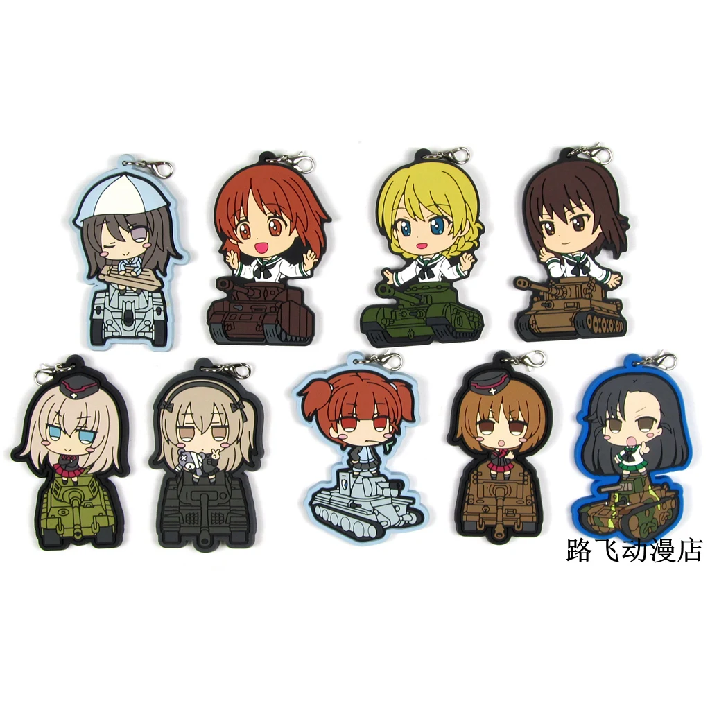 Девушки и панзер резиновый брелок Nishizumi Miho Saori Takebe Yukari Akiyama Reizei Mako фигурку аниме