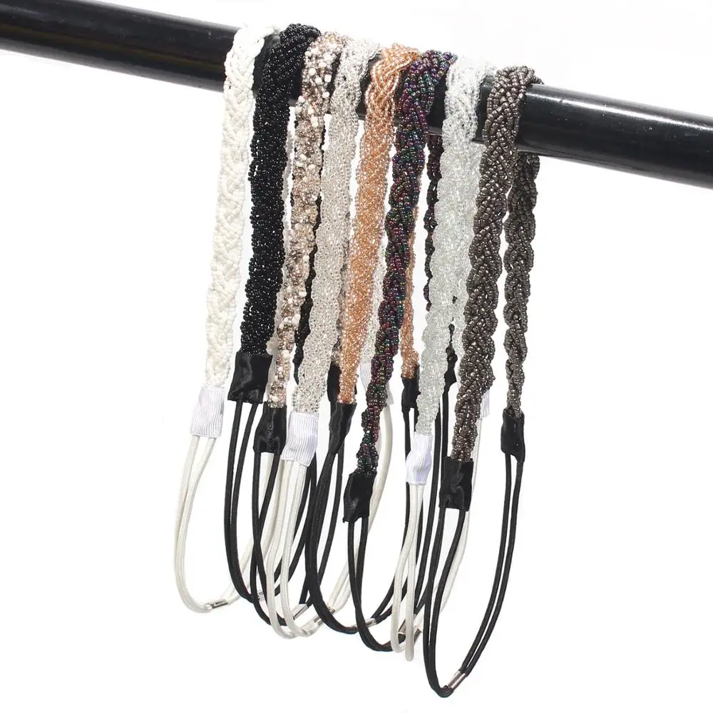 

New Weave Ethnic Metal Tube Women Gun Headbands Bohemia Queen Shiny Crystal Yoga Summer Hair Accessories Costume Dress Decorate