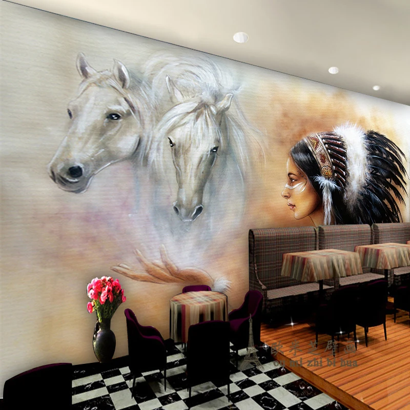 Обои для студийной фотосъемки с изображением большой имитации Индийской Девушки