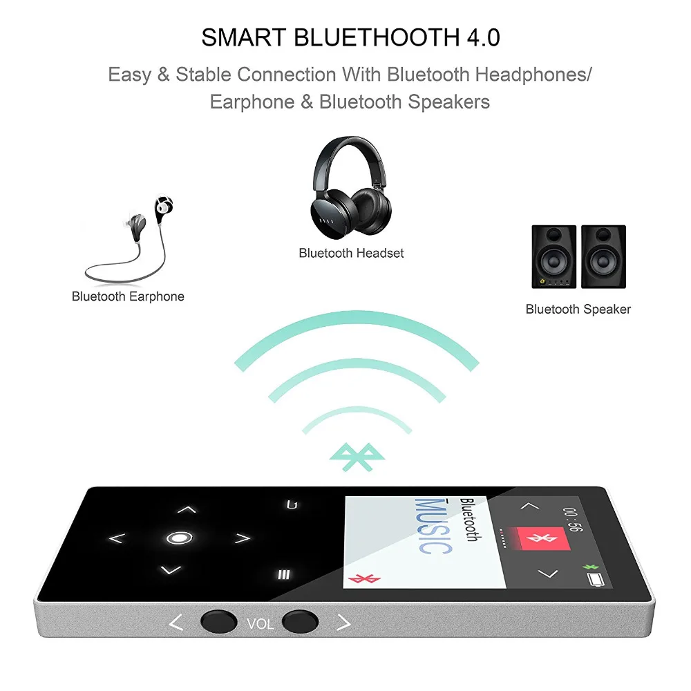 MP3 плеер Bluetooth с динамиком 16 Гб без потерь Звук Музыкальный FM радио Электронная