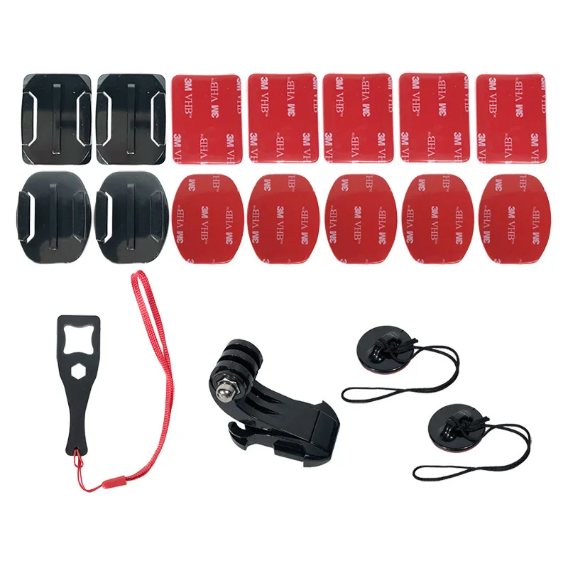 Accessories Крепление на мотоциклетный шлем изогнутый клейкий кронштейн для Xiaomi yi 4K Gopro Hero 8 7 6 5 4 SJCAM sj4000 Eken H9 аксессуары для экшн-камеры - Цвет: Accessories