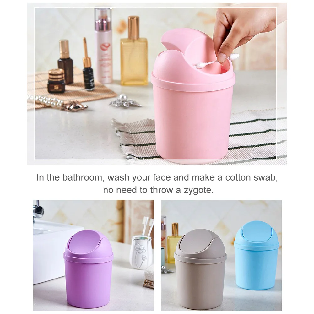 Мини встряхивание Топ Настольный мусорный бак для хранения ведро пластиковое