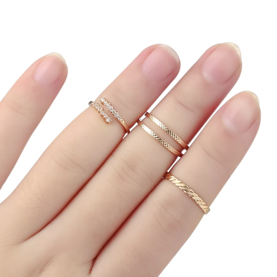 Todorova панк Anel Anillos золотого цвета стек над костяшками кольца для женщин Кристалл