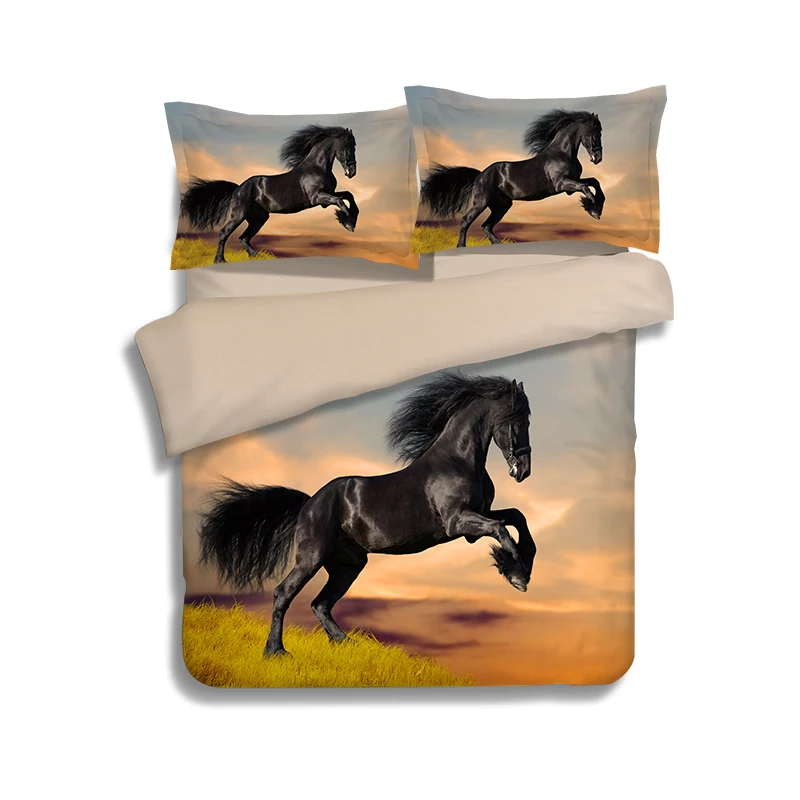 BeddingOutlet Horses Bedding Set 3D Dusty Lightning Printed Duvet Cover Double for Adults pillowcase Photography Bedclothes 3pcs | Дом и сад