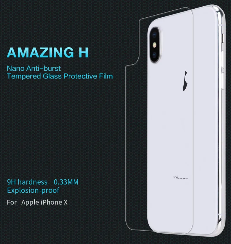 Nillkin задняя закаленная стеклянная Защитная пленка для iPhone X|glass protective film|glass