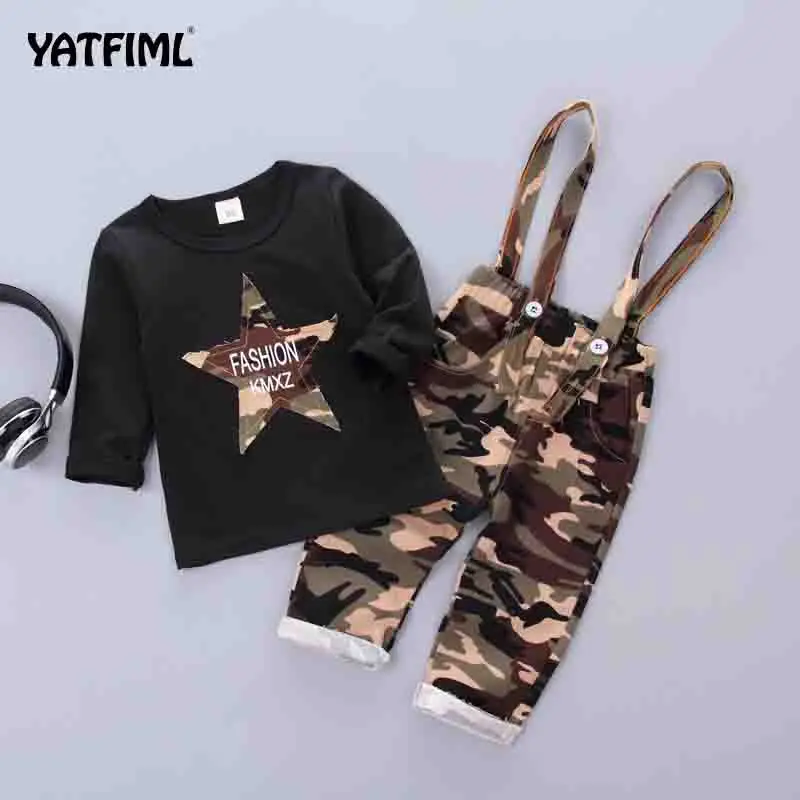 YATFIML/Детские комбинезоны; комбинезон для маленьких мальчиков и футболка; спортивные костюмы; комплект одежды для маленьких мальчиков - Цвет: style1