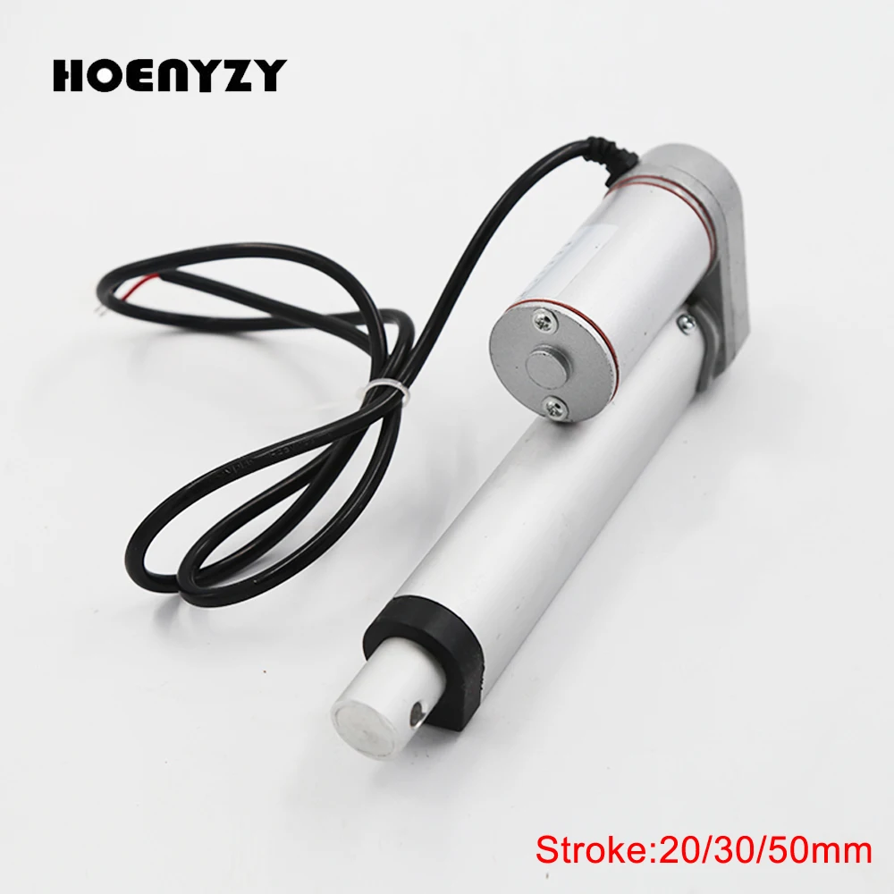 12V 24V DC электрический линейный привод, 20 Вт, 30 Вт, 50 мм ход стеклоподъёмник мотор 100/200/300/500/600/750/800/900/1100/1300/1500N