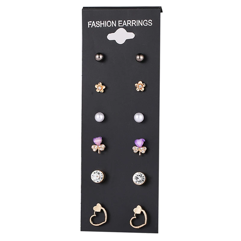 6 пар/компл. геометрический круглый бантик сердце в форме сердца Комплект сережек