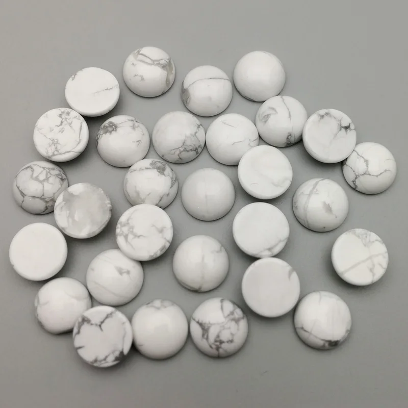 Оптовая продажа натуральный белый бирюзовый камень Бусины амулеты 14 мм круглый