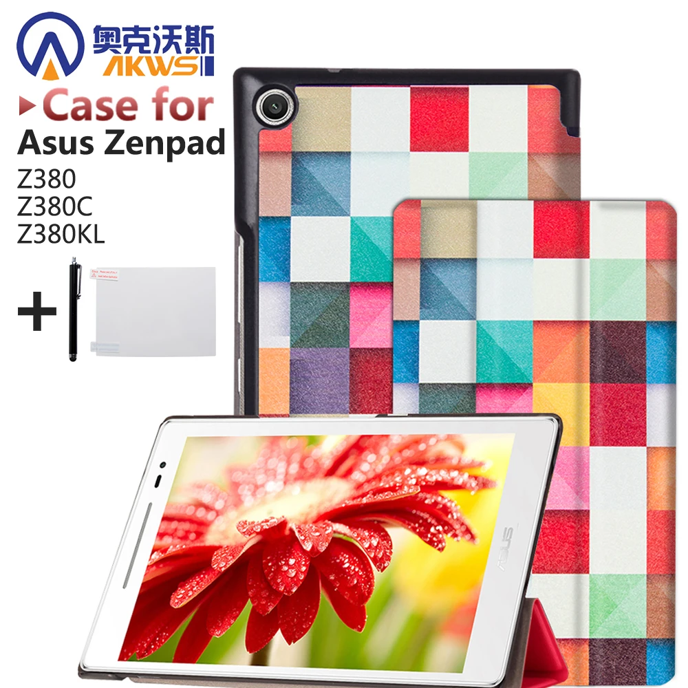 Магнитный кожаный чехол-подставка для планшета Asus Zenpad 8 0 Z380 Z380C Z380KL + Защитные