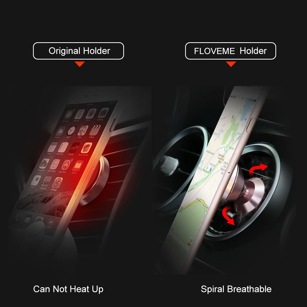 floveme universal car holder 360 degree magnetic car phone holder gps stand air vent magnet mount for iphone x 7 xs max soporte free global shipping