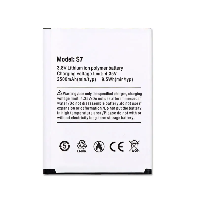 JRZ для Ulefone S7Phone Battery2500mAh Высокая емкость 3 8 V высококачественные сменные батареи S7 |