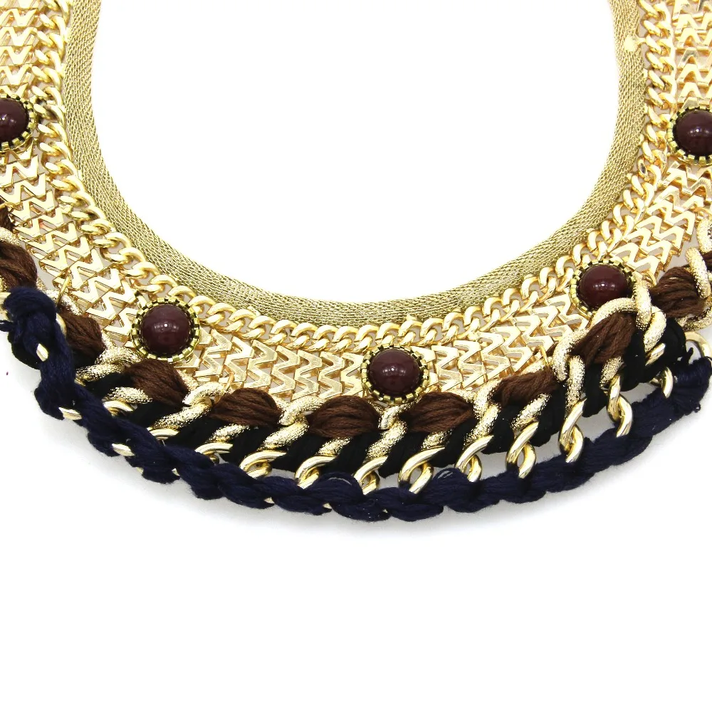 Ожерелье макси MANILAI с большим воротником богемное плетеное ожерелье чокер