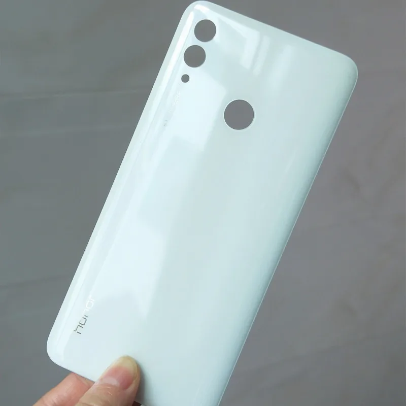 White Чехол для huawei Honor 10 lite на заднюю панель со стеклянной панелью, задняя крышка для батареи, запасная дверь, клейкая наклейка и логотип - Color: White