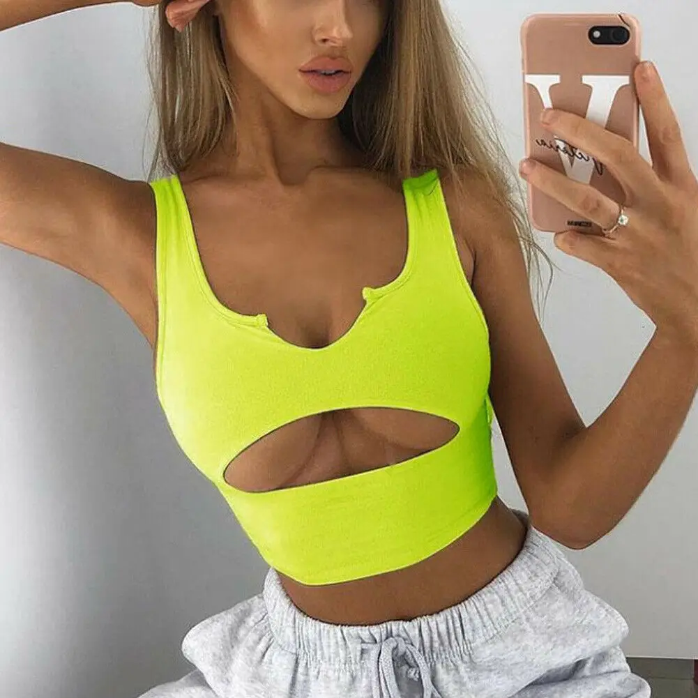 Летняя модная женская повседневная майка без рукавов однотонный укороченный топ