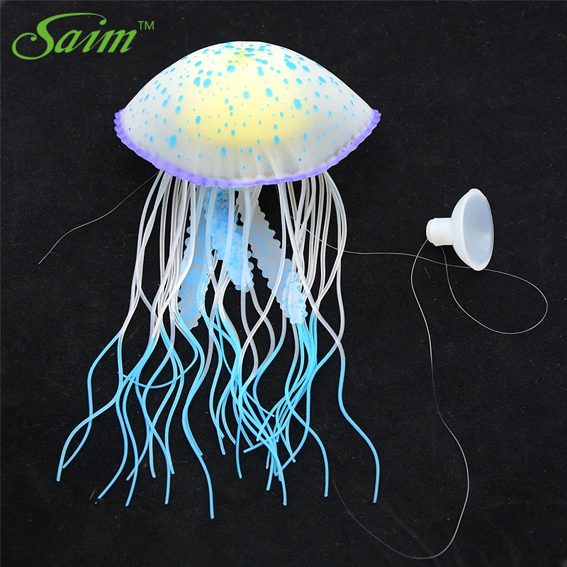 Saim аквариумное пластиковое украшение «Медуза» пластиковое ФЛУОРЕСЦЕНТНОЕ украшение «Медуза» s для рыб аквариумные украшения Аксессуары