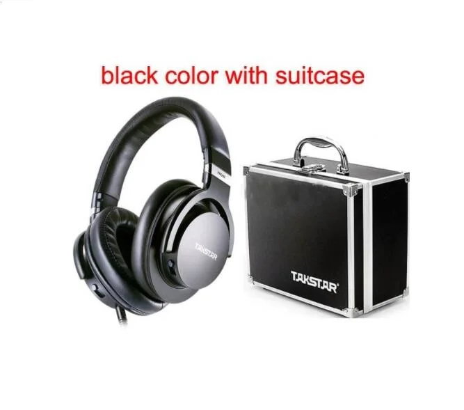 black and suitcase Takstar PRO82/PRO 82 профессиональные мониторные наушники, стерео Hi-Fi гарнитура для компьютера, записи, караоке, песни, игры, обновление pro80 - Цвет: black and suitcase