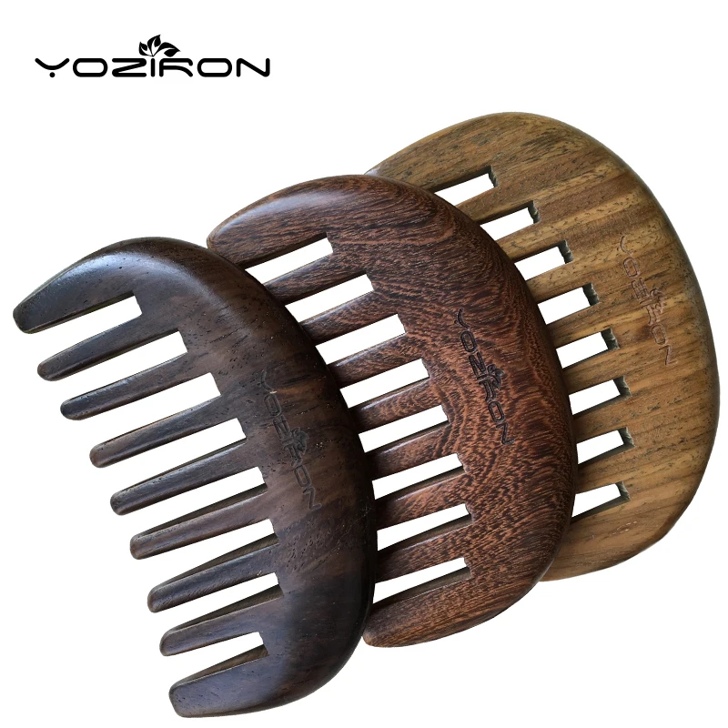 YOZIRON 1 шт. ручной работы деревянный сандаловое дерево широкий зуб гребень