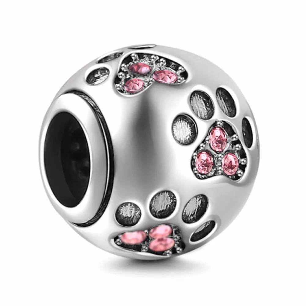 Браслеты шармы Soulbead из серебра 925 пробы с принтом в виде лап|Бусины| |