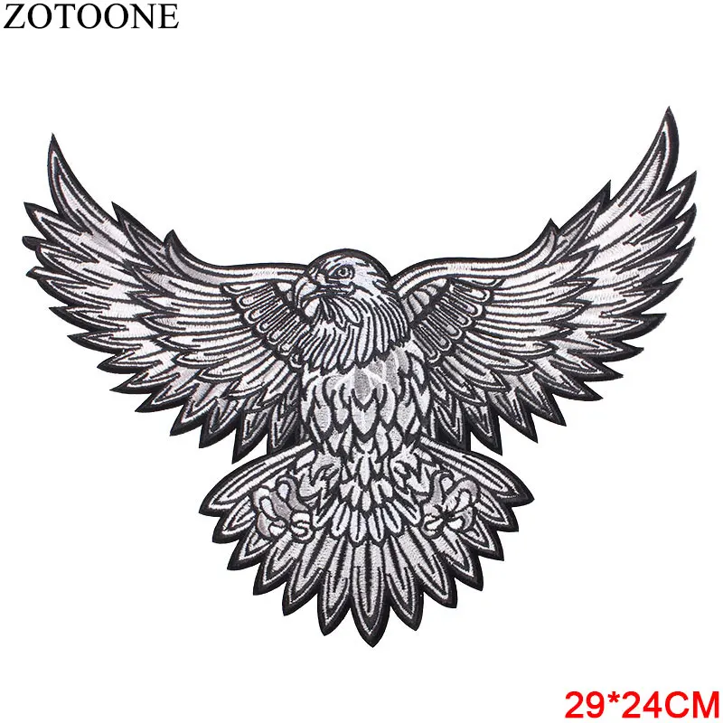ZOTOONE большая крутая вышивка орла Кружевная аппликация ткань с пайетками свитер