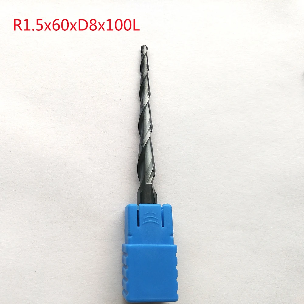 2 шт./лот R1.5 * D8 60 100L 2F HRC55 вольфрамовые твердосплавные сферические концевые фрезы с